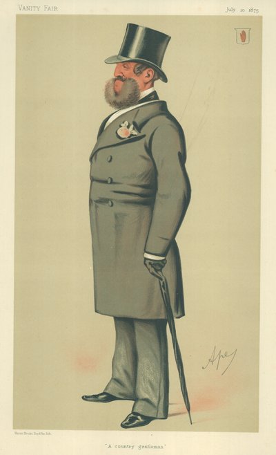 Sir Henry Josias Stracey, A country gentleman, 10. juli 1875, Vanity Fair-tegneserie af Carlo Pellegrini