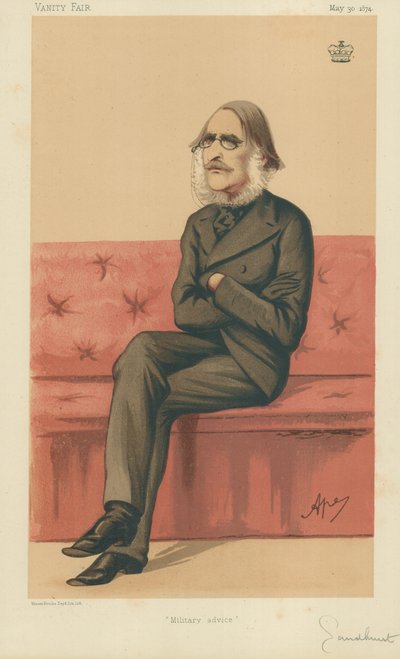 The Right Hon Lord Sandhurst, Militær rådgivning, 30. maj 1874, Vanity Fair tegneserie af Carlo Pellegrini