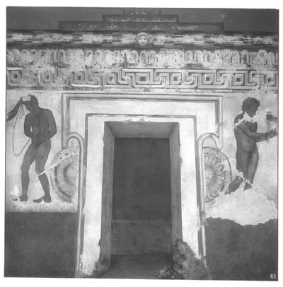 Caile Vipinas, rekonstruktion af det etruskiske vægmaleri i Francois-graven ved Vulci ca. 320-280 f.Kr. (vægmaleri) (se også 212367, 212368, 214590) af Carlo Ruspi