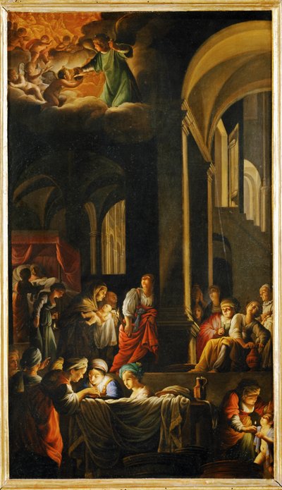 La naissance de la Vierge - Jomfru Marias fødsel ... af Carlo Saraceni