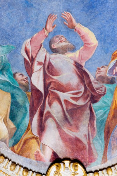 Helligåndens nedstigning på de tolv apostle (detalje), ca. 1575 af Carlo Urbino