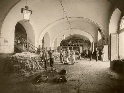 Interiør af den militære læderdepot, under den store krig (s/h foto) af Carlo Wulz