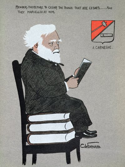 Karikatur af Andrew Carnegie (1835-1919) illustration fra 