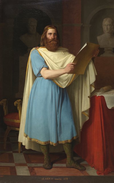 Portrait du roi wisigoth Alaric II (484-507) (Visigothic King Alarik, Alarich og Alarico II) Maleri af Carlos Maria Esquivel y Rivas (1830-1867) 1856 Palais de las Cortes, Madrid af Carlos Maria Esquivel