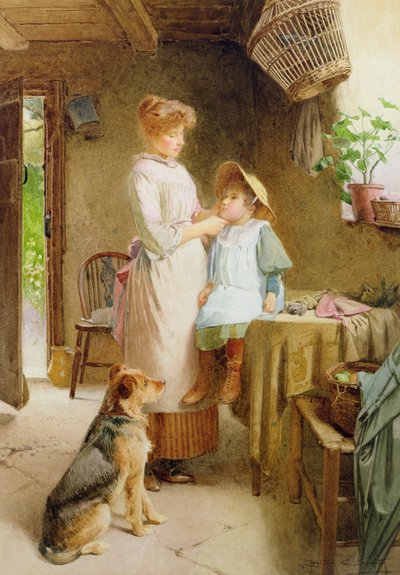 The New Bonnet (olie på lærred) af Carlton Alfred Smith