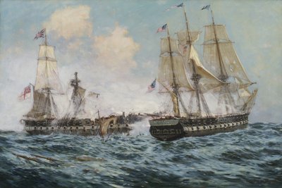 Kamp mellem den amerikanske frikat Constitution og H.M.S. Java, 1896 af Carlton Theodore Chapman