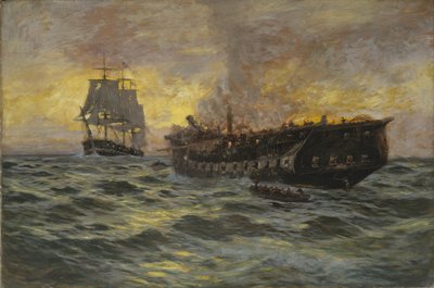 Engagement mellem den amerikanske fregatforfatning og H.M.S. Java, 1897 af Carlton Theodore Chapman