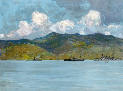 Vores krigsskibe ud for kysten nær Santiago de Cuba, 3. juni 1898 af Carlton Theodore Chapman