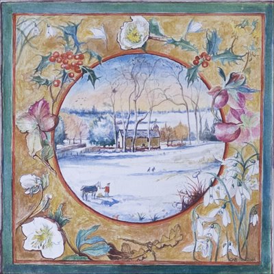 Christmas Morning, Little Somborne, 2007 (wc på papir) af Caroline Hervey Bathurst
