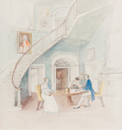Mr Darcy Writing, 2010 (wc på papir) af Caroline Hervey Bathurst