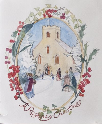 Regency Christmas, 2008 (wc på papir) af Caroline Hervey Bathurst