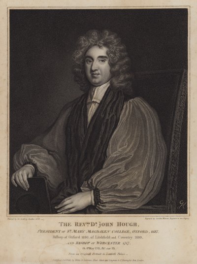 John Hough, engelsk biskop og præsident for Magdalen College, Oxford af Caroline Watson