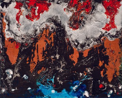 Rhapsody Of The Elements, 2012 (akryl og gouache på lærred) af Carolyn Mary Kleefeld