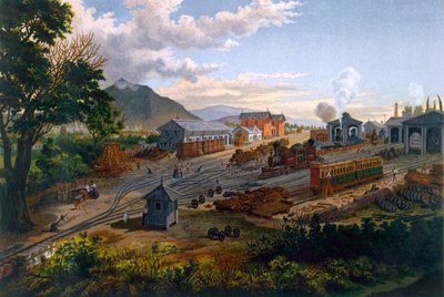 Station i Orizaba, 1878 af Casimiro Castro
