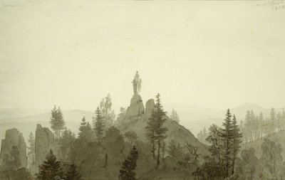Statue af Madonna i bjergene af Caspar David Friedrich