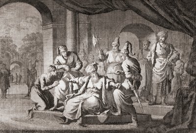 Noble kvalt med en silkesnor. Det Osmanniske Rige (tryk) af Caspar (after) Luyken