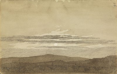 Bjerglandskab ved solnedgang af Caspar David Friedrich