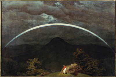 Bjerglandskab med regnbue af Caspar David Friedrich