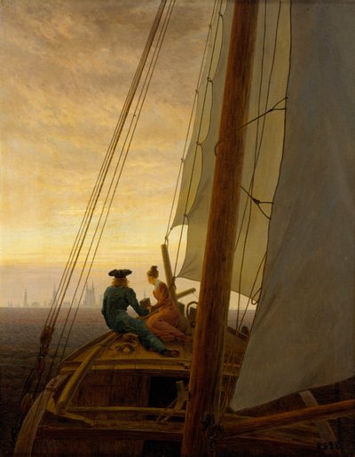 Tysk: Auf dem Segler På et sejlende skib af Caspar David Friedrich