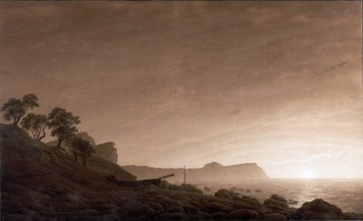 Tysk: Udsigt over Arkona med opstigende måne Udsigt over Arkona med opstigende måne af Caspar David Friedrich