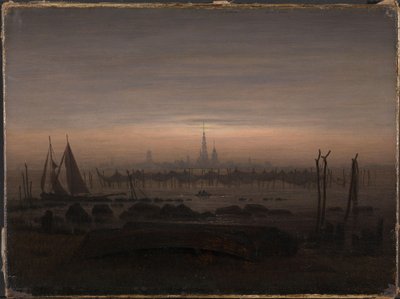 Tysk: Greifswald i måneskin Greifswald i måneskin af Caspar David Friedrich