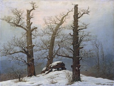 Tysk: Hünengrab im Schnee Cairn i sne af Caspar David Friedrich
