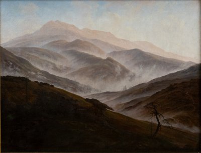 Tysk: Riesengebirgslandschaft mit aufsteigendem Nebel Giant Mountains Landscape with Rising Fog af Caspar David Friedrich