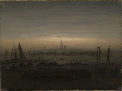 Greifswald i måneskin af Caspar David Friedrich