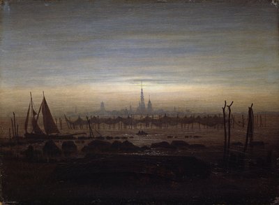 Greifswald i måneskin af Caspar David Friedrich