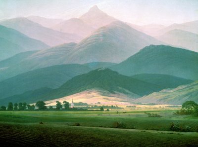 Landskab i Riesengebirge af Caspar David Friedrich