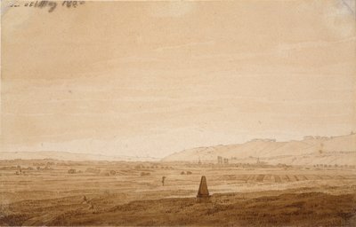 Landskab med en Obelisk, 1803 af Caspar David Friedrich