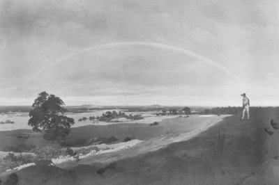 Landskab med regnbue af Caspar David Friedrich