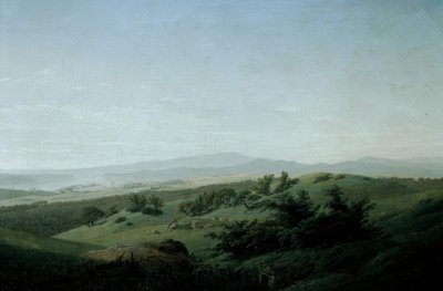 Landskab med sø af Caspar David Friedrich