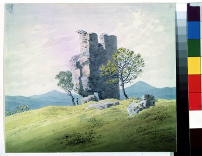 ""Ruinerne af Teplice-slottet i Tjekkiet"" (Borgen i Teplitz) Akvarel af Caspar David Friedrich (1774-1840) Pushkin-museet fra det 19. århundrede, Moskva af Caspar David Friedrich