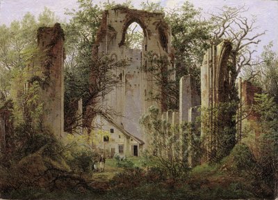 Klosterruin Eldena nær Greifswald, ca 1825. af Caspar David Friedrich
