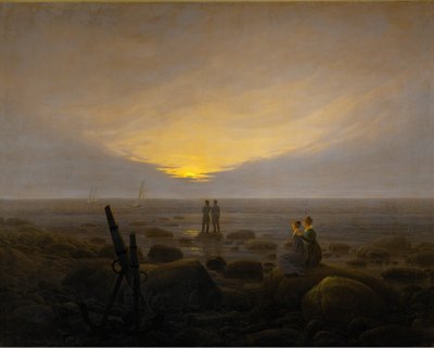 Månen stiger over havet af Caspar David Friedrich