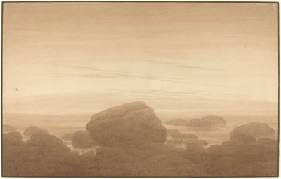 Måneopgang på en tom kyst af Caspar David Friedrich