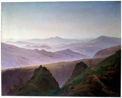 Morgen i bjergene, før 1823. af Caspar David Friedrich