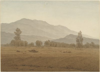 Nymåne over Riesengebirge-bjergene af Caspar David Friedrich
