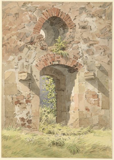 Ruin af det hellige kors kloster, Meissen, 1824. af Caspar David Friedrich