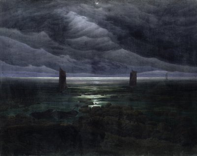 Havkyst i måneskin af Caspar David Friedrich