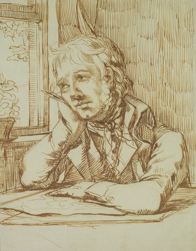 Selvportræt med støttet arm af Caspar David Friedrich