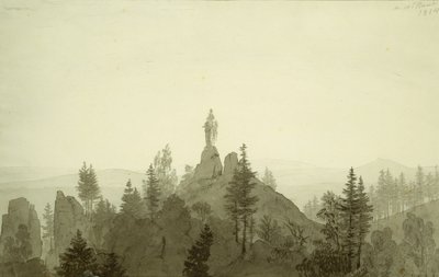 Statue af Madonnaen i bjergene af Caspar David Friedrich