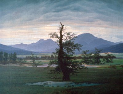 Det ensomme træ, 1823 af Caspar David Friedrich