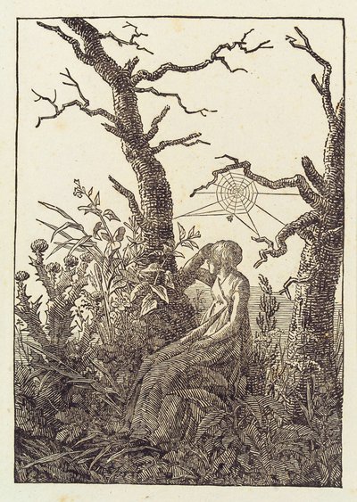 Kvinden med edderkoppespindet af Caspar David Friedrich