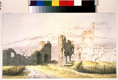 ""Udsigt over ruinerne af et kloster i Elden"" (Et kloster i Elden) Akvarel af Caspar David Friedrich (1774-1840) 19. århundrede Pushkin Museum Moskva af Caspar David Friedrich