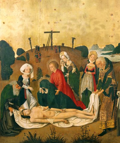 Deposition af Kristus, detalje fra altertavle til højaltertavle af kirken St Martin i Colmar, ca. 1462-1465, af Caspar Isenmann (ca. 1430-1484) af Caspar Isenmann