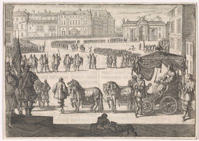 Indsættelse af Christina, Sveriges dronning i Stockholm, 1650 af Caspar Luyken (attributed to)