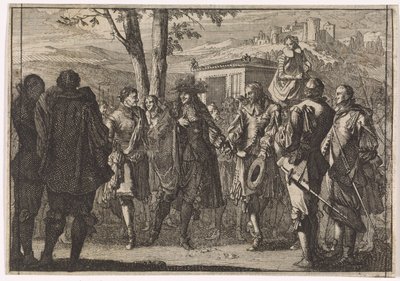 Kong Charles I af England bliver taget til fange af de engelske soldater, 1647 af Caspar Luyken (attributed to)