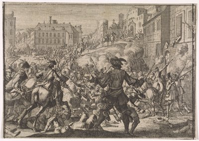 Erobring af Prag af den svenske hær, 1648 af Caspar Luyken (attributed to)